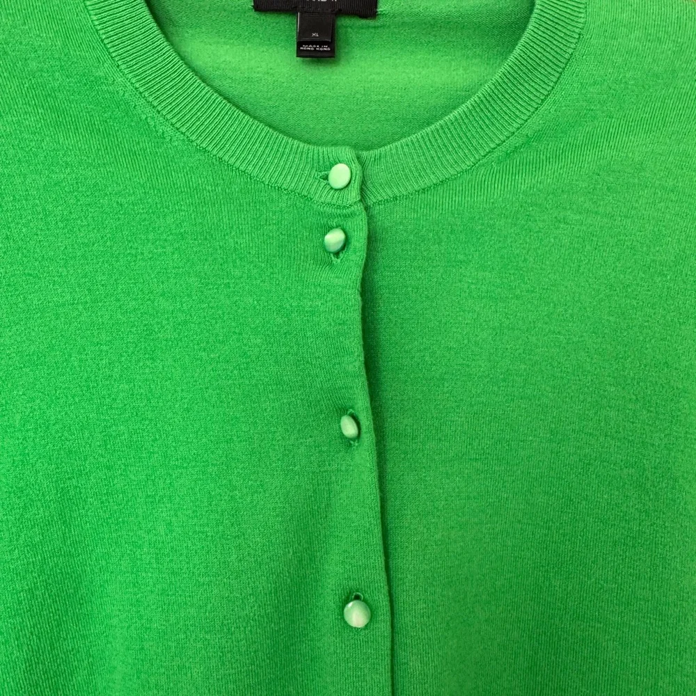 J. Crew Kelly Green Button-Front Cardigan - Picture 4 of 5